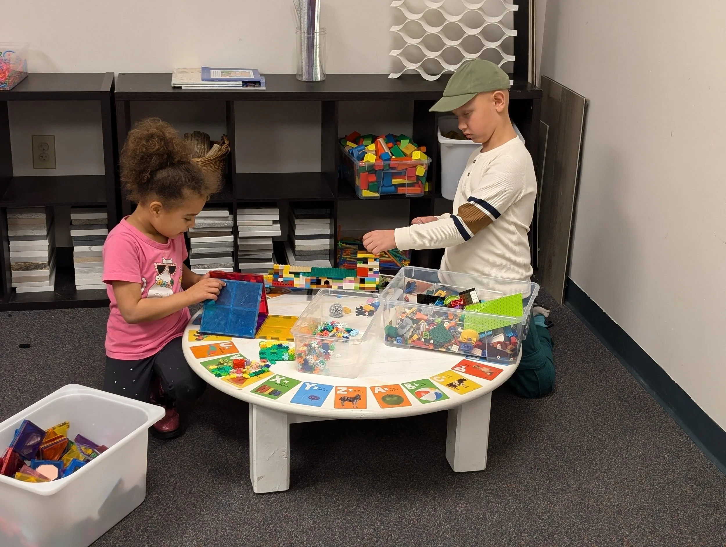 Learners working independently in Montessori environment