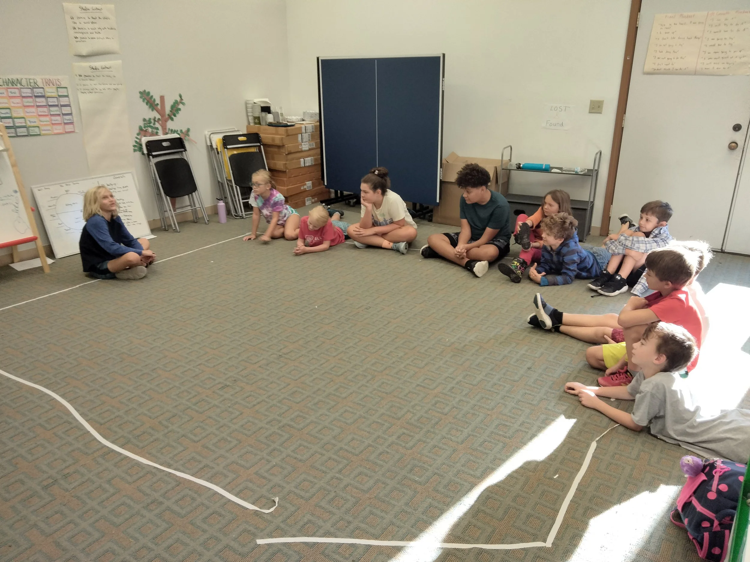Circle time for learners at Acton Columbus (Alternative school)