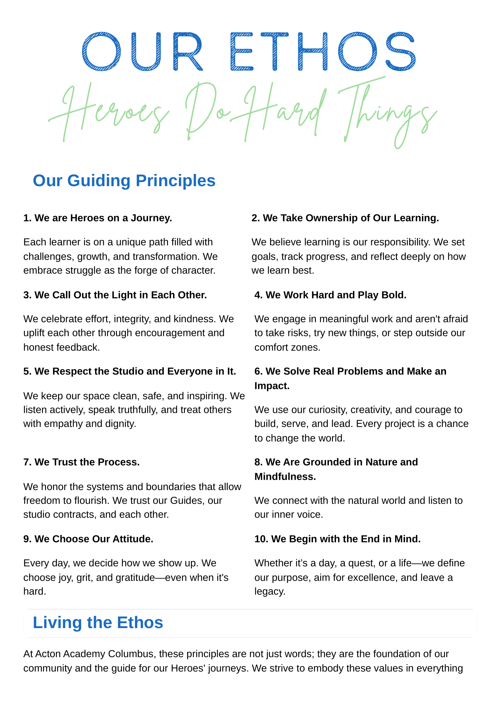 Finalizing Our Ethos: A Milestone Four Years in the Making