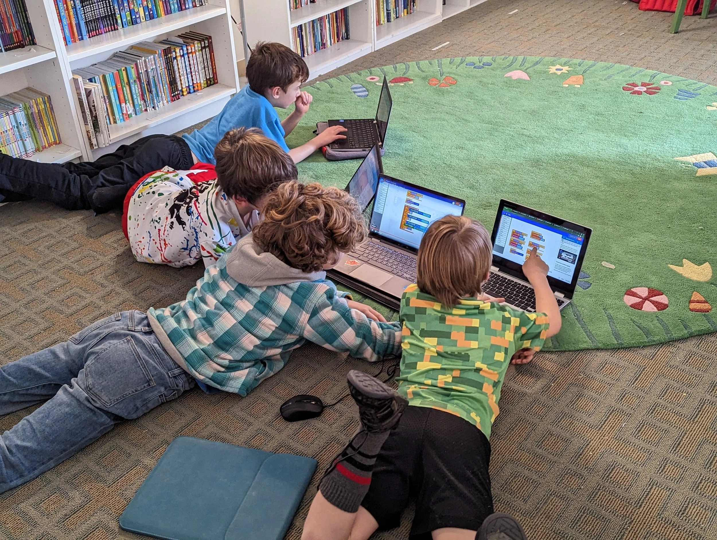 Students at Acton Academy (Independent school) learning coding and game design