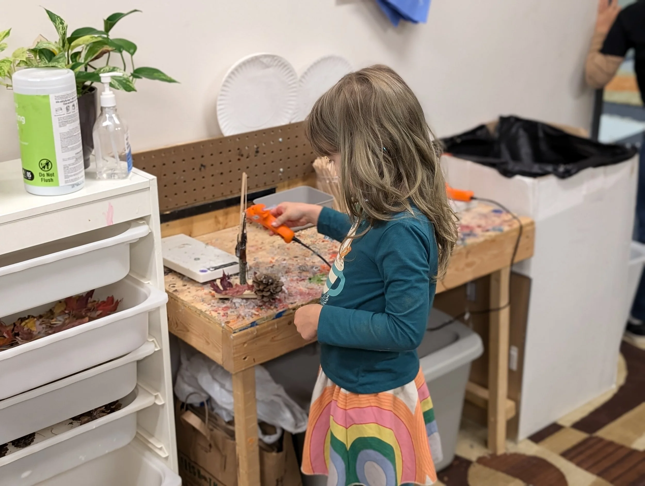 Learner focused on Montessori work
