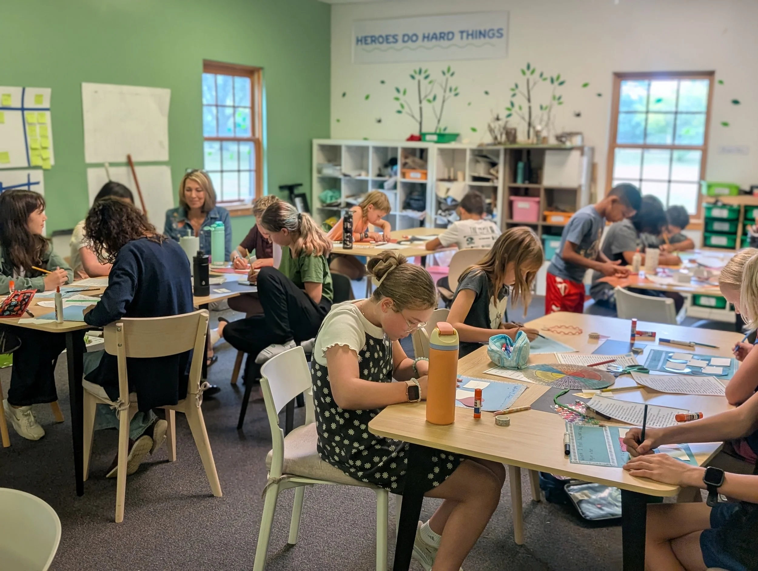 Learners at Acton Academy (microschool in Dublin, OH) get a visit from Shelly Robinson (Raising Yourself)