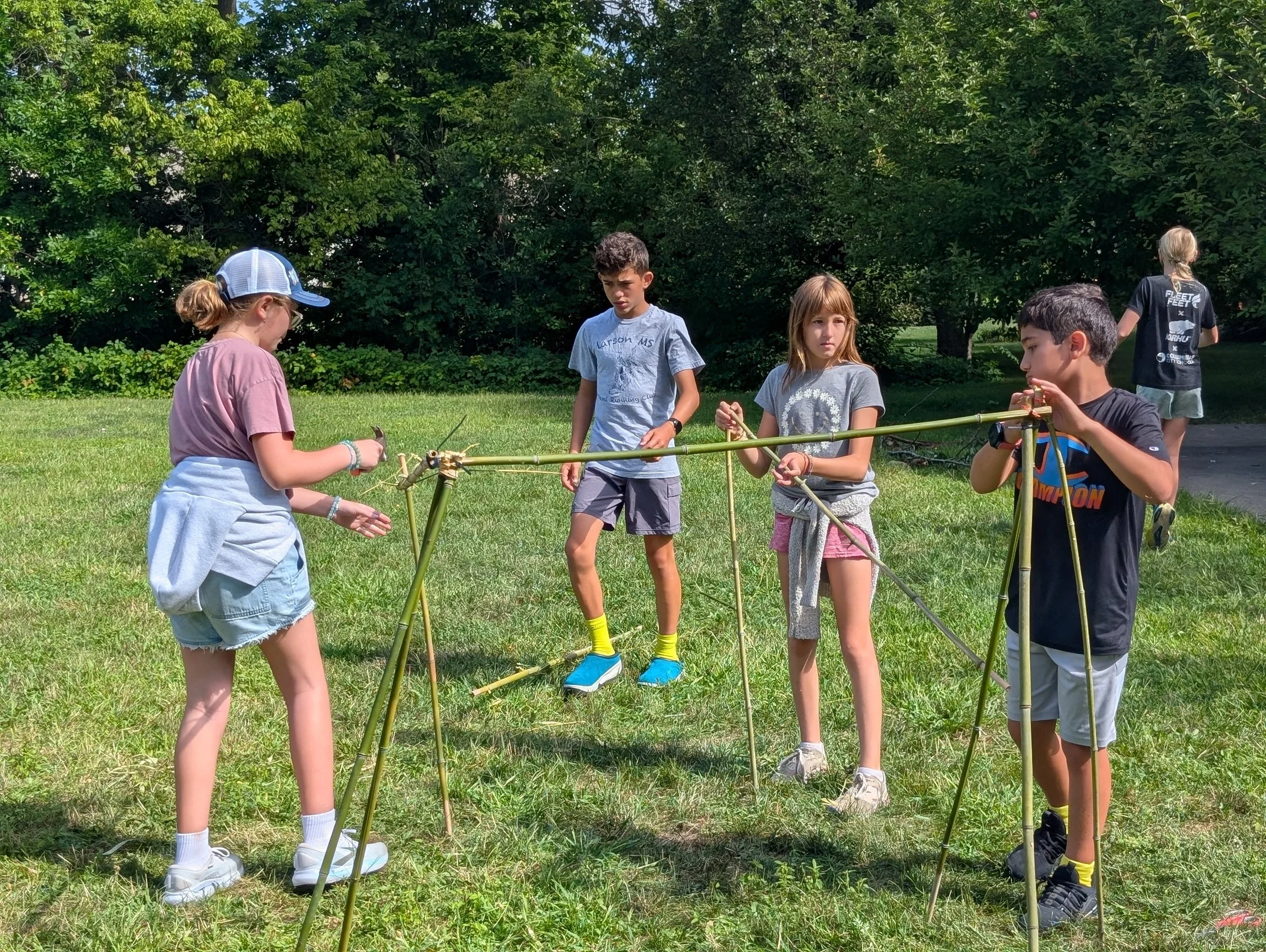 Microschool / Waldorf-Inspired school (Acton Academy Columbus) students in Columbus, OH engaged in outdoor project-based learning