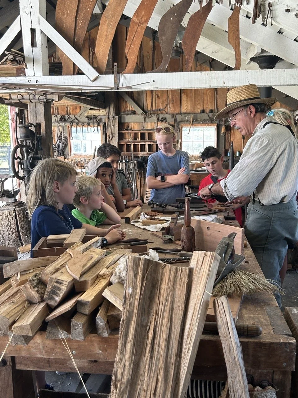 Acton Academy Columbus learners at Slate Run Historical Farm