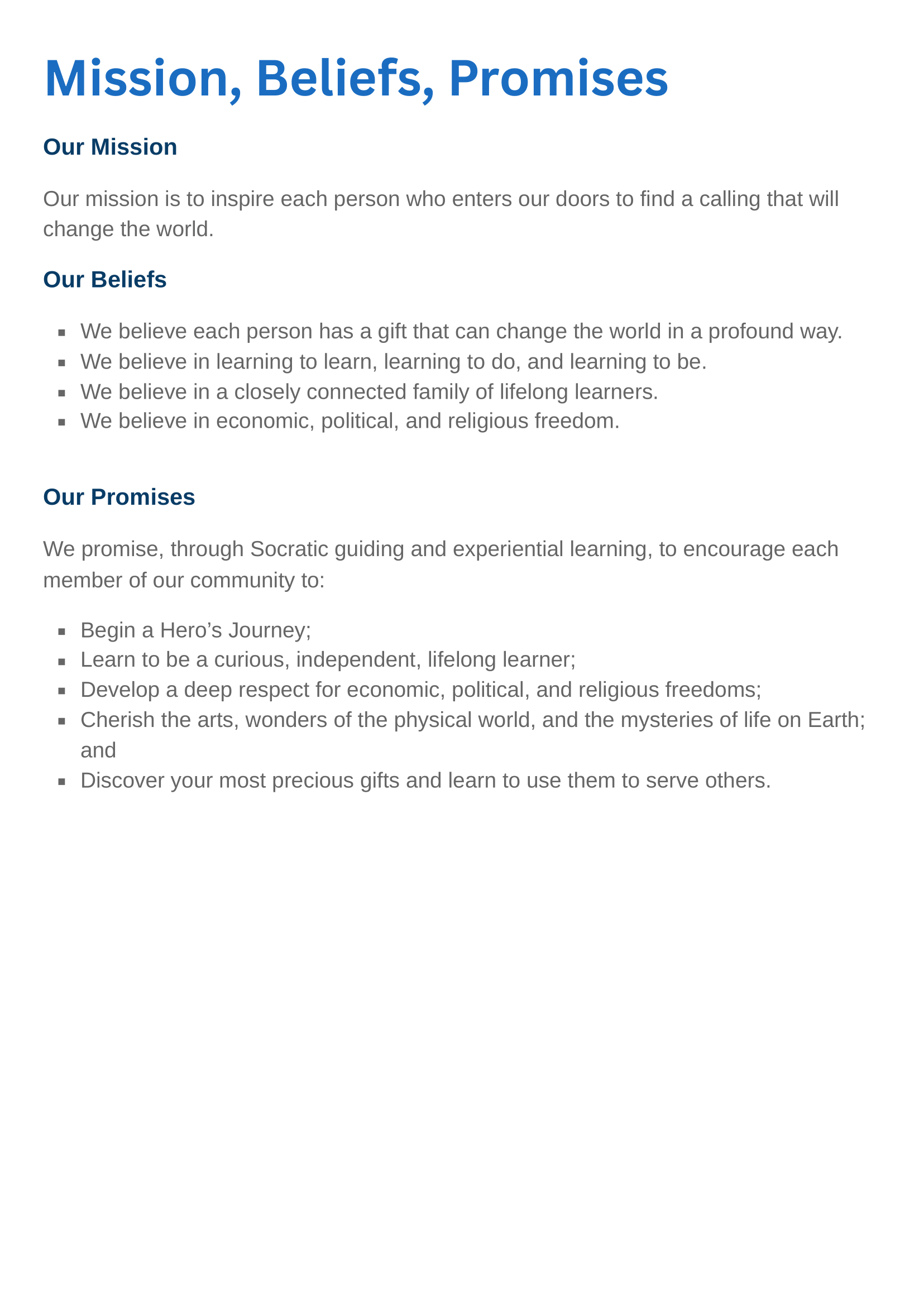 Our Guiding Principles